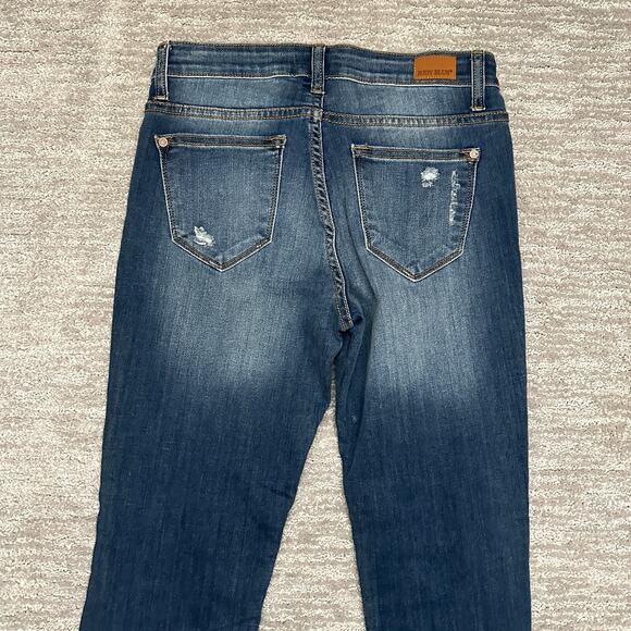 Judy Blue Jeans Womens 7/28 Skinny Fit Buffalo Plaid Patch Distressed Stretch - Picture 4 of 13